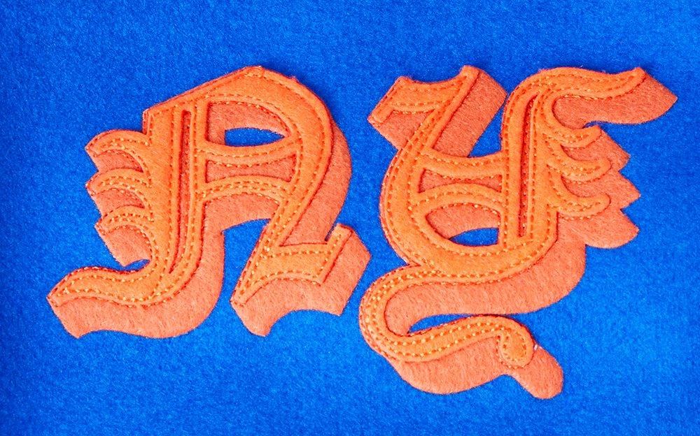 Pro Standard Men's MLB New York Mets Old English Rib Wool Varsity Jacket -Royal/Orange - ROYAL/ORANGE Thumbnail View 6