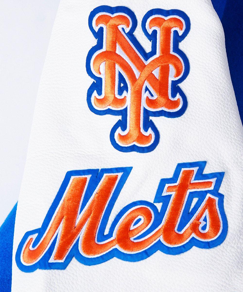 Pro Standard Men's MLB New York Mets Old English Rib Wool Varsity Jacket - Royal/Orange - ROYAL/ORANGE Thumbnail View 7