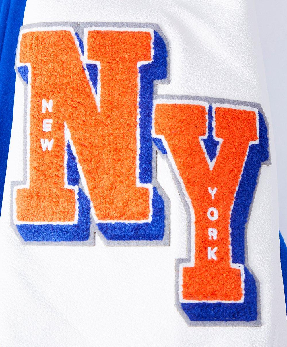 Pro Standard Men's MLB New York Mets Old English Rib Wool Varsity Jacket - Royal/Orange - ROYAL/ORANGE Thumbnail View 8