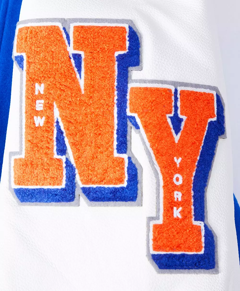Pro Standard Men's MLB New York Mets Old English Rib Wool Varsity Jacket - Royal/Orange - ROYAL/ORANGE