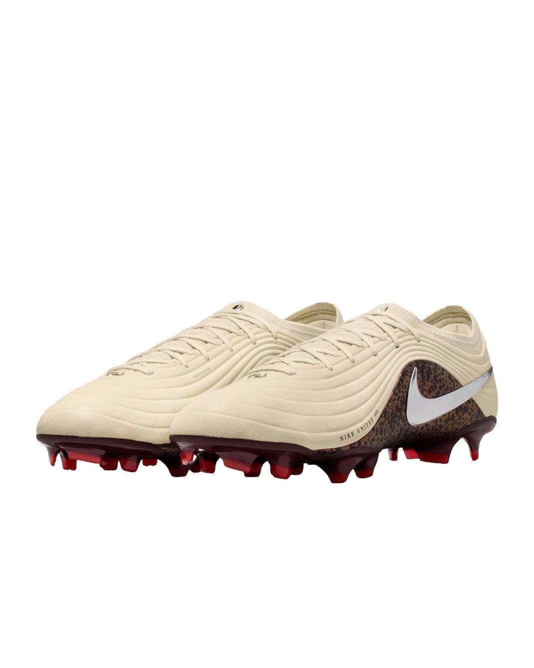 Nike United Tiempo Maestro Elite FG "Fossil/Burgundy Crush/Metallic Silver" Men's Soccer Cleat - FOSSIL/BURGUNDY/SILVER Thumbnail View 3