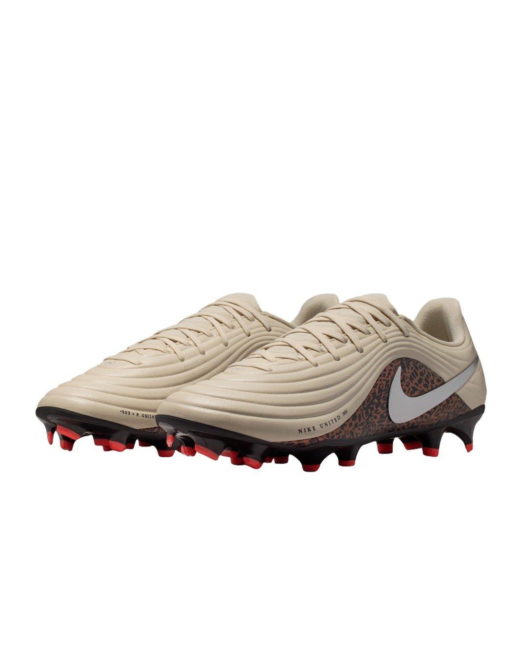 Nike United Tiempo Maestro Academy MG "Fossil/Burgundy Crush/Metallic Silver" Men's Soccer Cleat - FOSSIL/BURGUNDY/SILVER Thumbnail View 3