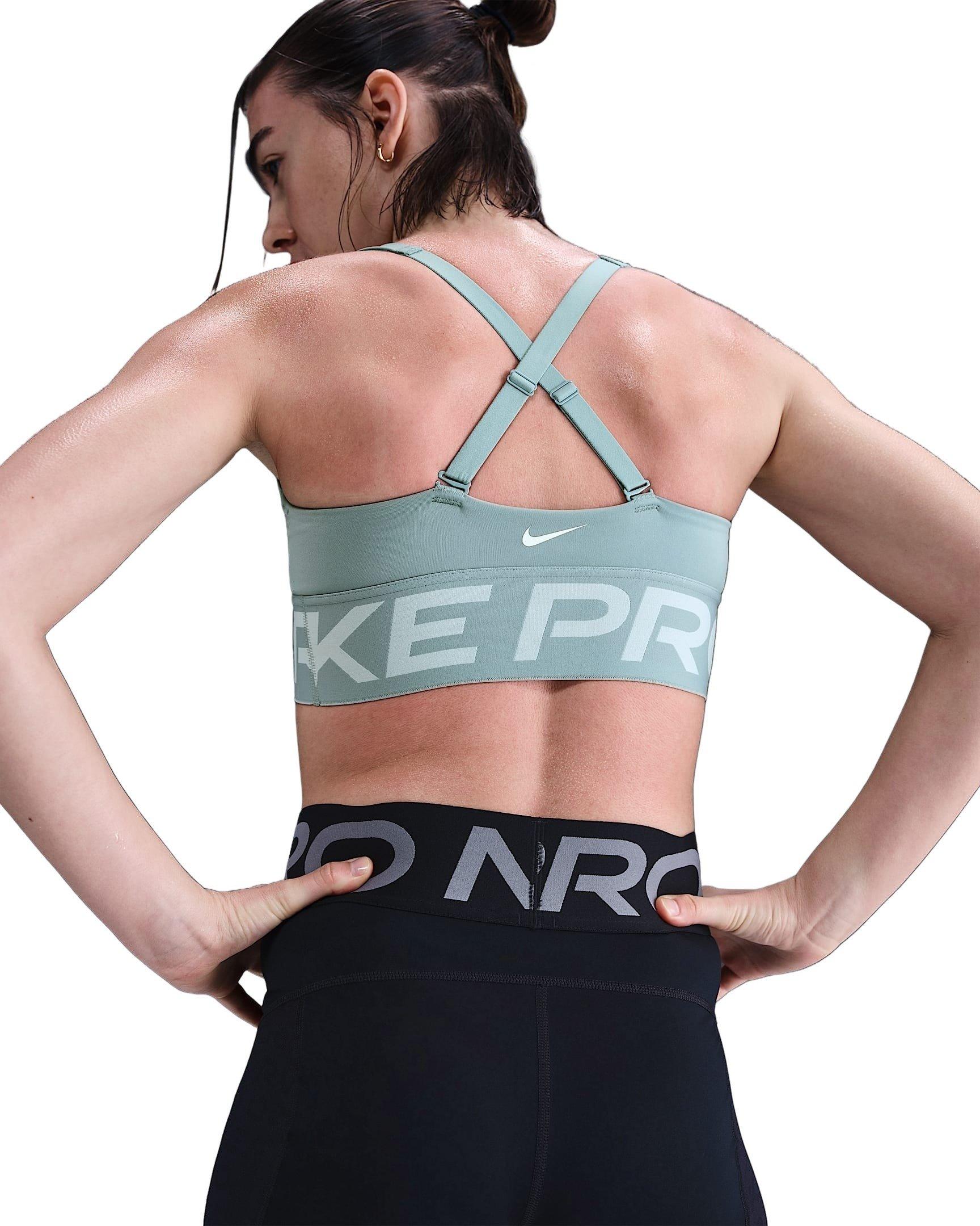 Nike Women's Pro Indy Plunge Medium-Support Padded Sports Bra - Light Green - LIGHT GREEN Thumbnail View 4