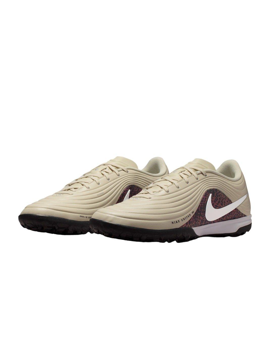 Nike United Tiempo Maestro Academy Turf "Fossil/Burgundy Crush/Metallic Silver" Men's Soccer Shoe - FOSSIL/BURGUNDY/SILVER Thumbnail View 3