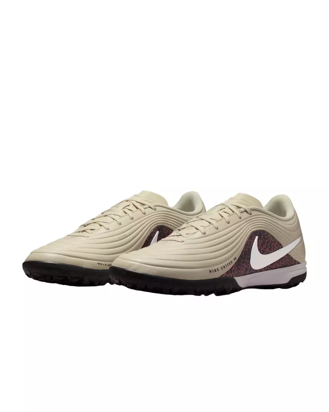 Nike United Tiempo Maestro Academy Turf "Fossil/Burgundy Crush/Metallic Silver" Men's Soccer Shoe - FOSSIL/BURGUNDY/SILVER