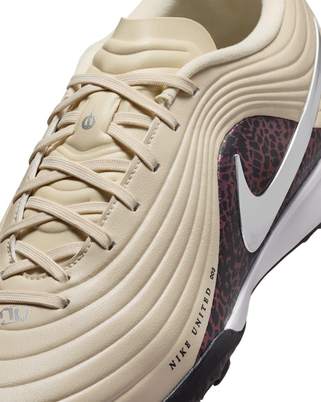 Nike United Tiempo Maestro Academy Turf "Fossil/Burgundy Crush/Metallic Silver" Men's Soccer Shoe - FOSSIL/BURGUNDY/SILVER Thumbnail View 7