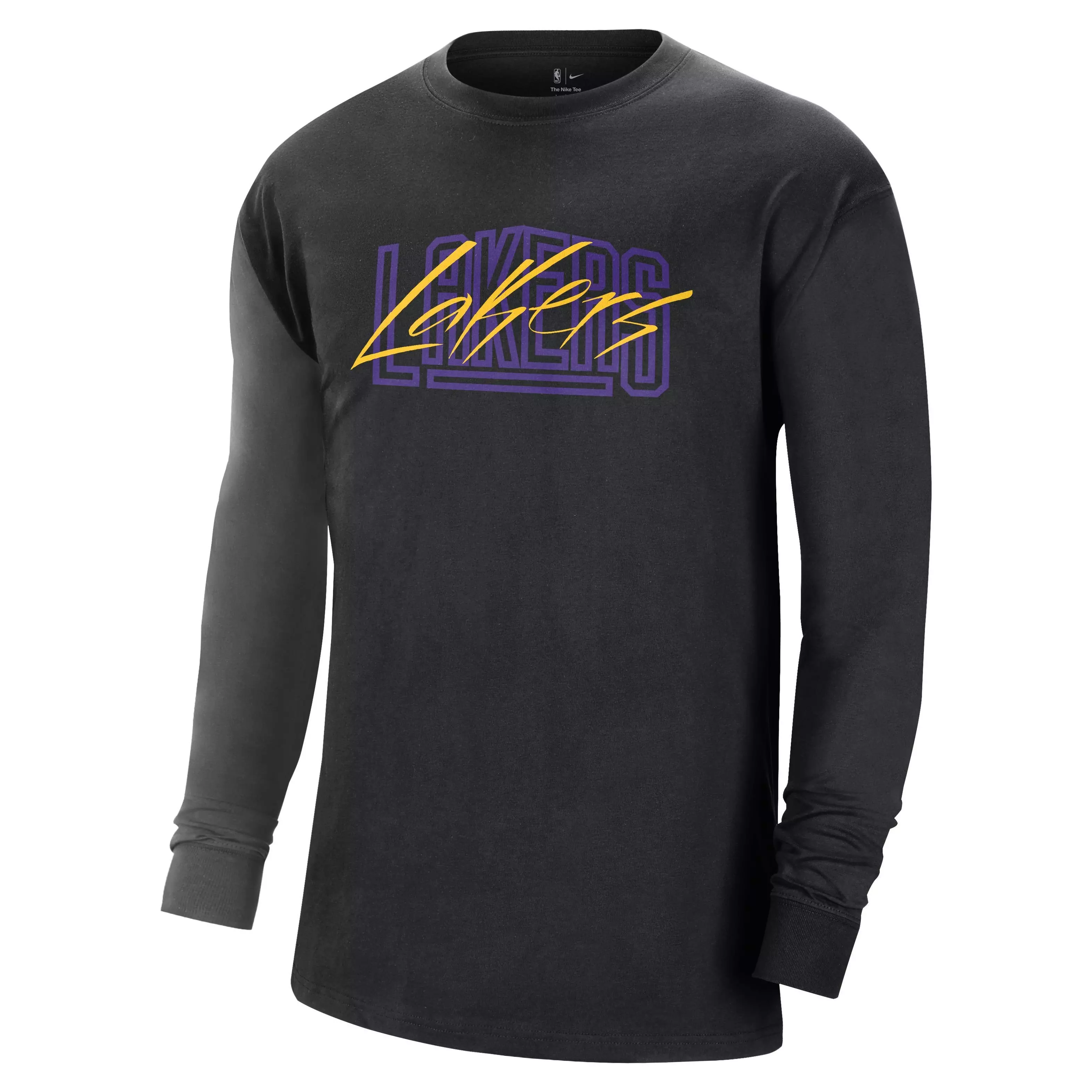 Nike Men's Los Angeles Lakers CTS VS NBA Long-Sleeve Max90 Shirt-Black - BLACK
