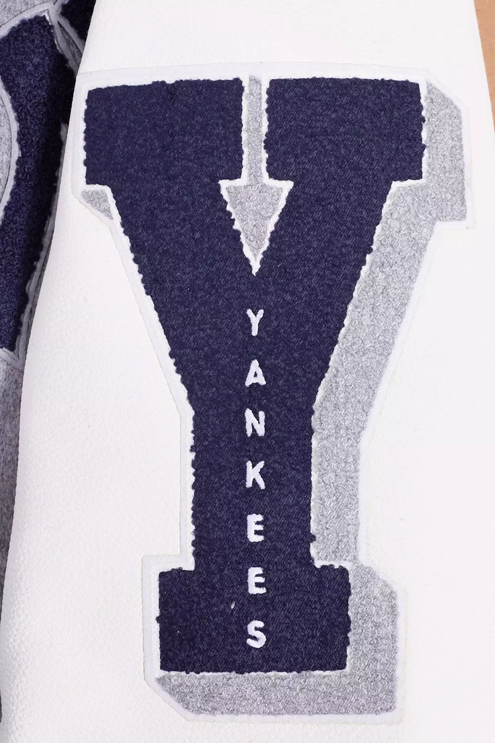 Pro Standard Men's MLB New York Yankees Old English Rib Wool Varsity Jacket - Grey/White - GREY/WHITE