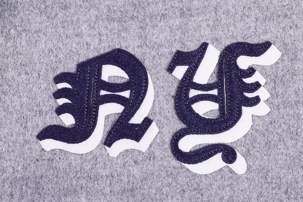 Pro Standard Men's MLB New York Yankees Old English Rib Wool Varsity Jacket - Grey/White - GREY/WHITE