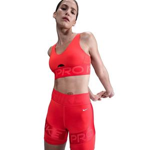 Nike Women's Pro Indy Plunge Medium-Support Padded Sports Bra -Red