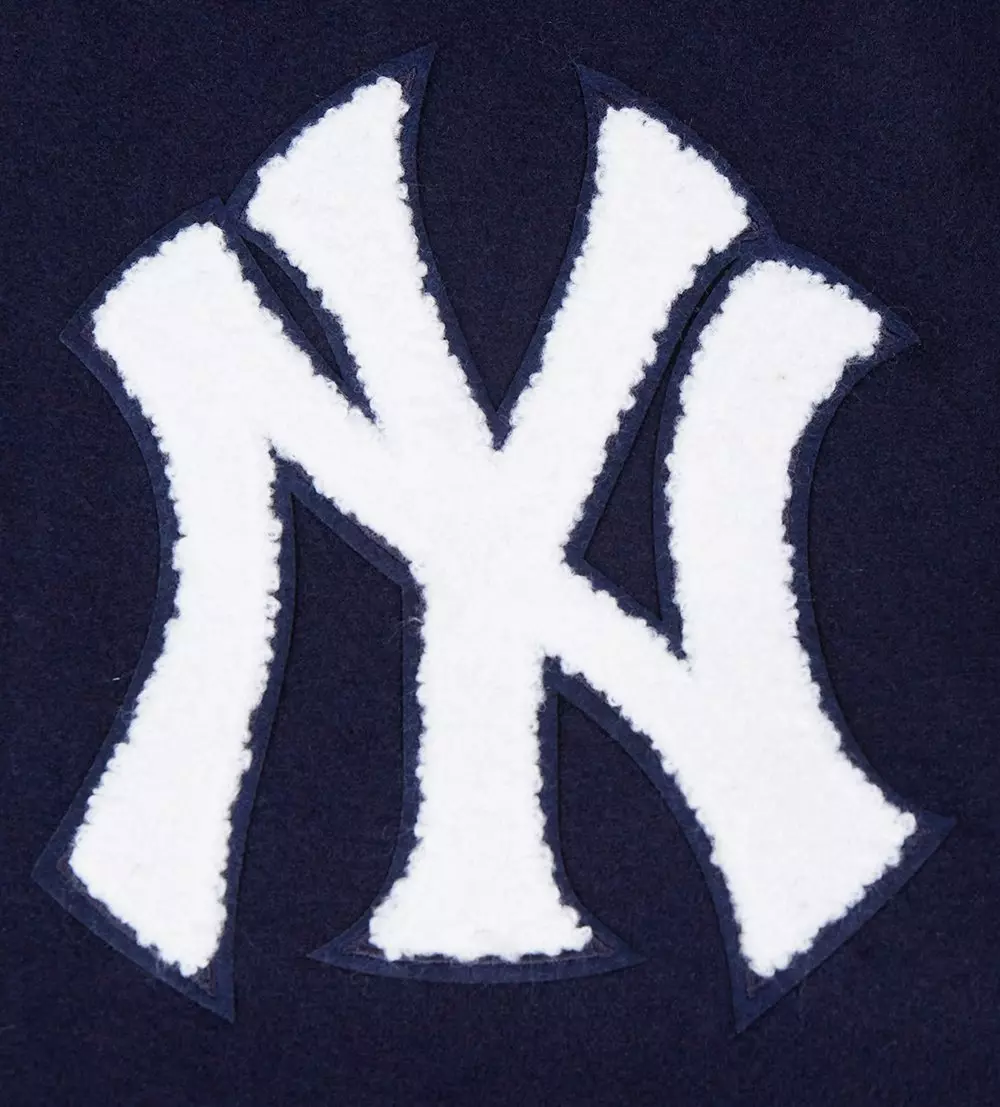 Pro Standard Men's MLB New York Yankees Old English Rib Wool Varsity Jacket - Navy/White - NAVY/WHITE