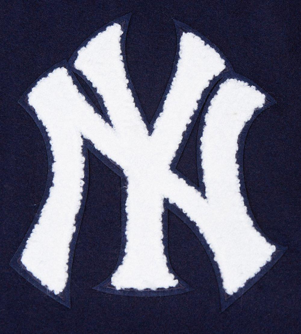 Pro Standard Men's MLB New York Yankees Old English Rib Wool Varsity Jacket -Navy/White - NAVY/WHITE Thumbnail View 5