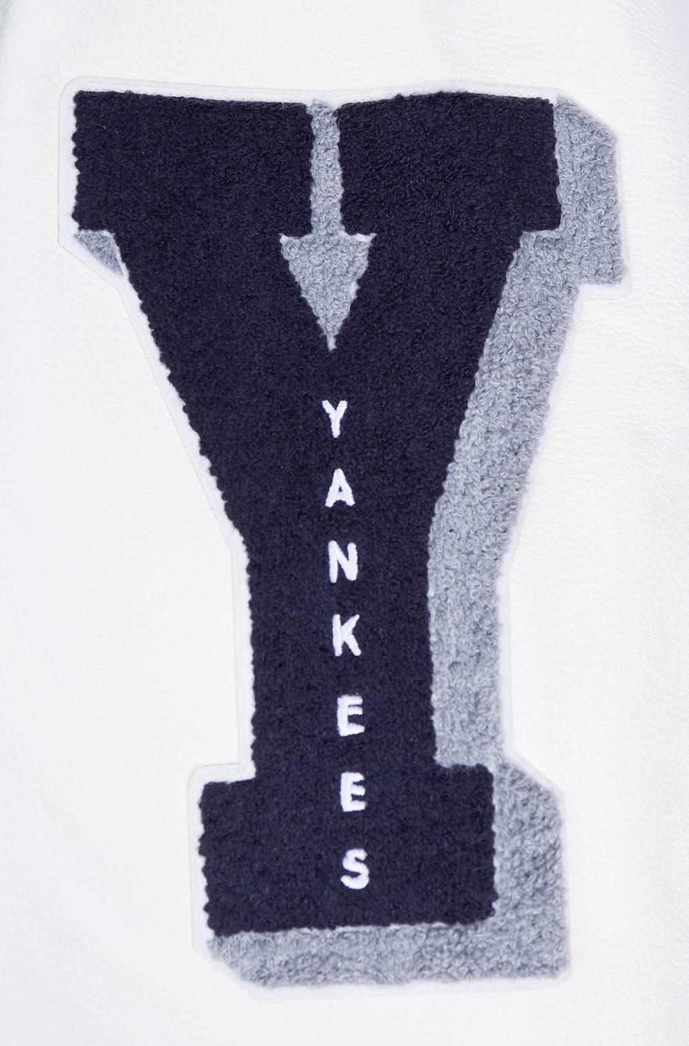 Pro Standard Men's MLB New York Yankees Old English Rib Wool Varsity Jacket -Navy/White - NAVY/WHITE Thumbnail View 7