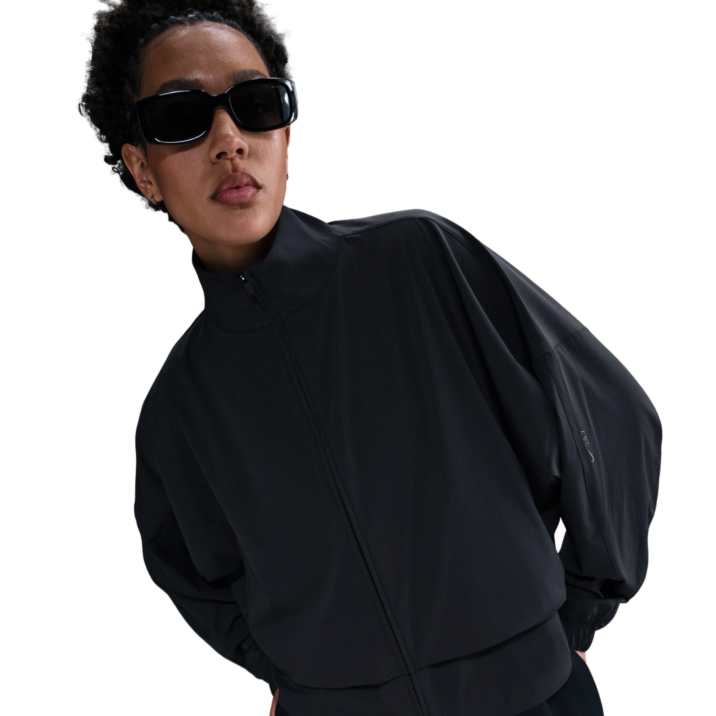 Nike Women's 24.7PerfectStretch Dri-FIT Oversized Full-Zip Jacket - Black - BLACK Thumbnail View 1