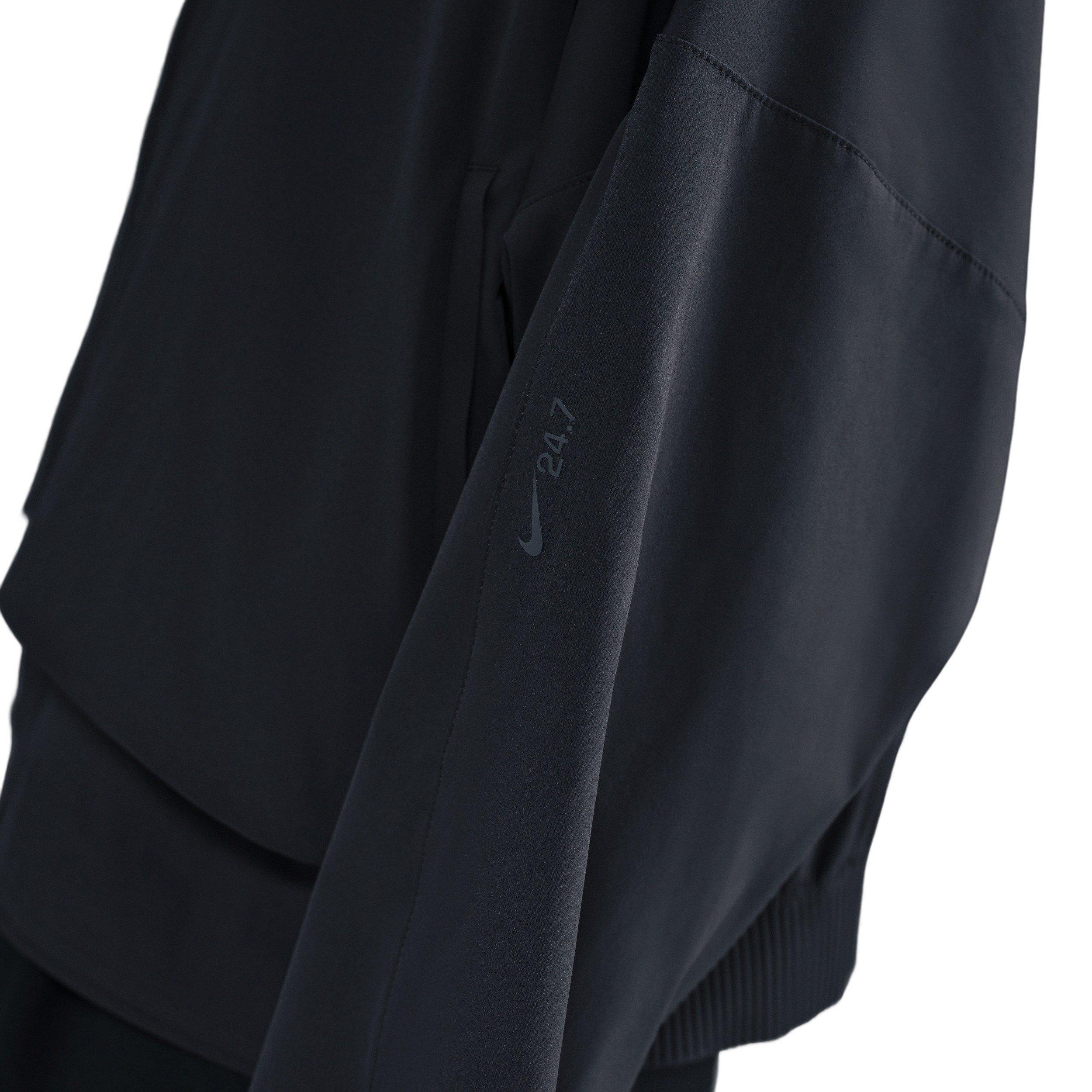 Nike Women's 24.7PerfectStretch Dri-FIT Oversized Full-Zip Jacket - Black - BLACK Thumbnail View 3