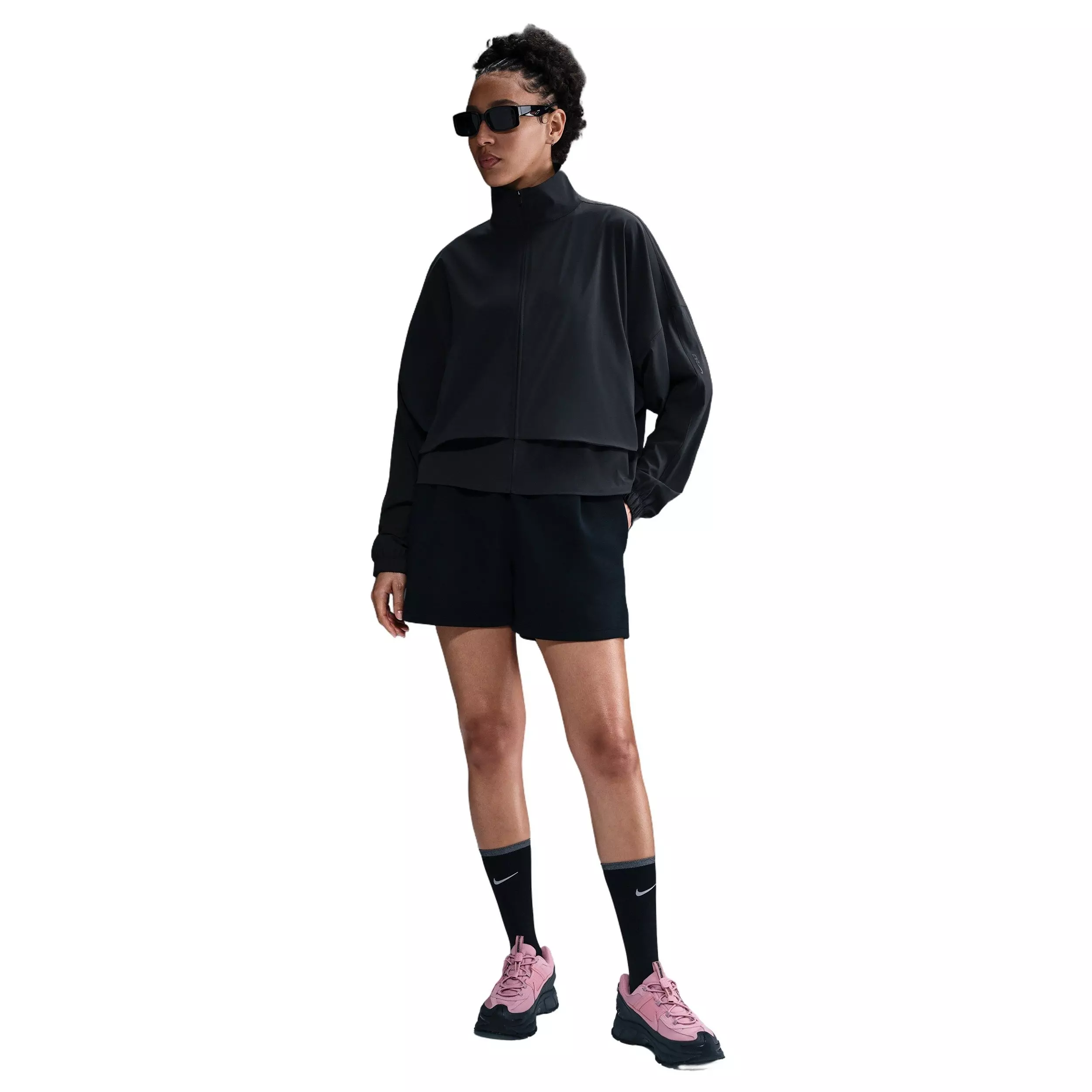 Nike Women's 24.7PerfectStretch Dri-FIT Oversized Full-Zip Jacket -Black - BLACK