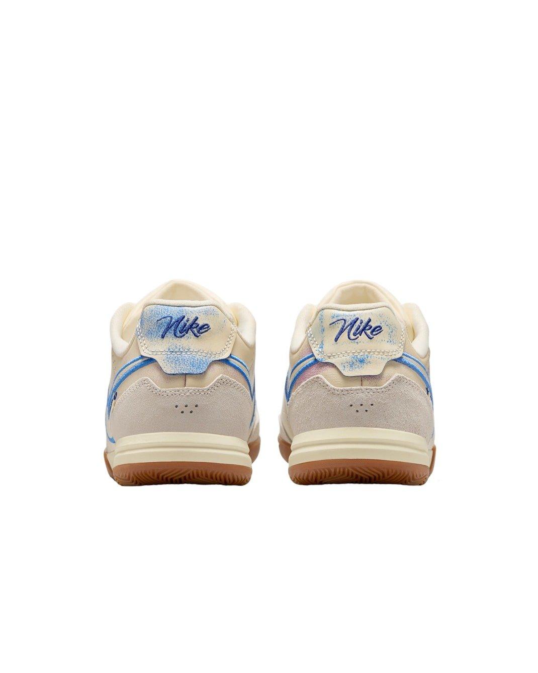 Nike Tiempo Streetgato PRM IC "Coconut Milk/Gum Medium Brown/Blue Crystal" Men's Soccer Shoe - MILK/MD BROWN/BLUE