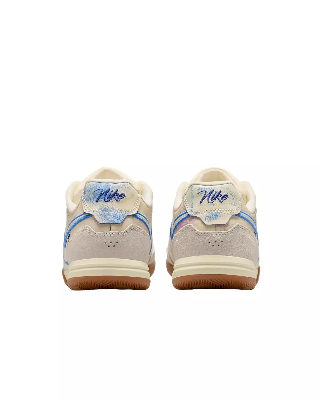 Nike Tiempo Streetgato PRM IC "Coconut Milk/Gum Medium Brown/Blue Crystal" Men's Soccer Shoe - MILK/MD BROWN/BLUE