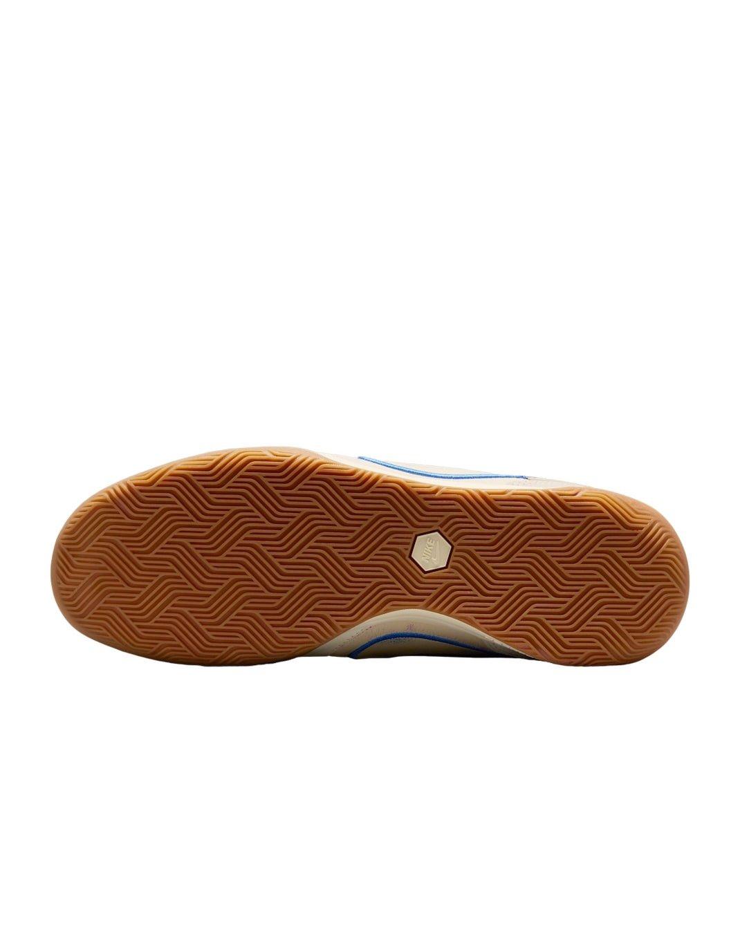 Nike Tiempo Streetgato PRM IC "Coconut Milk/Gum Medium Brown/Blue Crystal" Men's Soccer Shoe - MILK/MD BROWN/BLUE