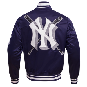 Pro Standard Men's MLB New York Yankees Mashup Rib Satin Jacket -Navy