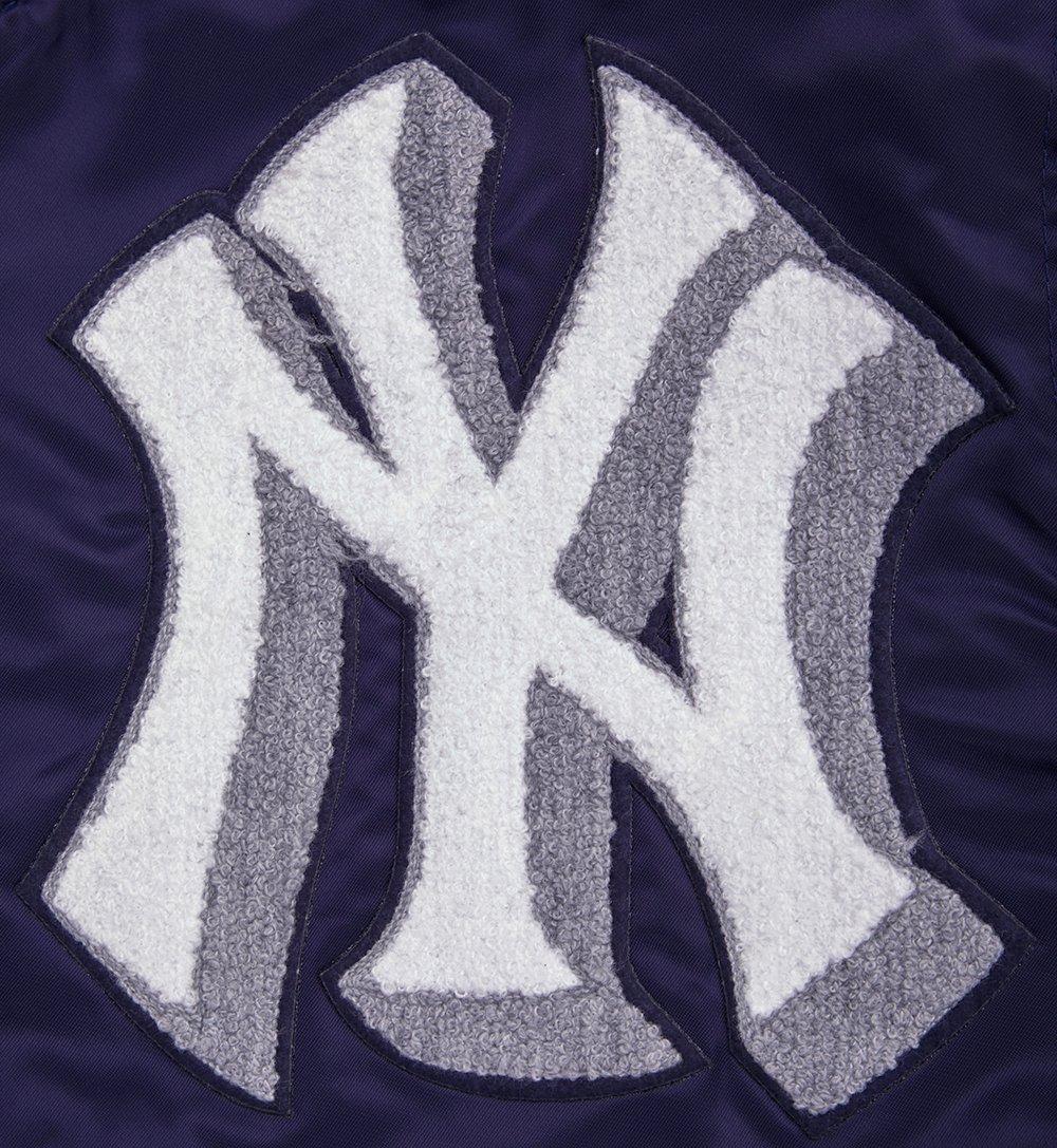 Pro Standard Men's MLB New York Yankees Mashup Rib Satin Jacket -Navy - NAVY Thumbnail View 5