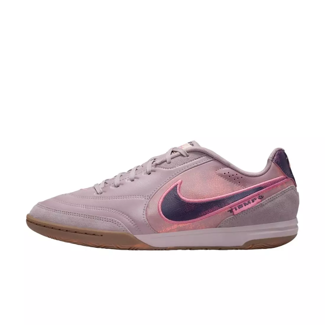 Nike Tiempo Streetgato PRM IC "Light Violet Ore/Gum Dark Brown/Peony" Men's Soccer Shoe - LT VIOLET/DK BROWN/PEONY
