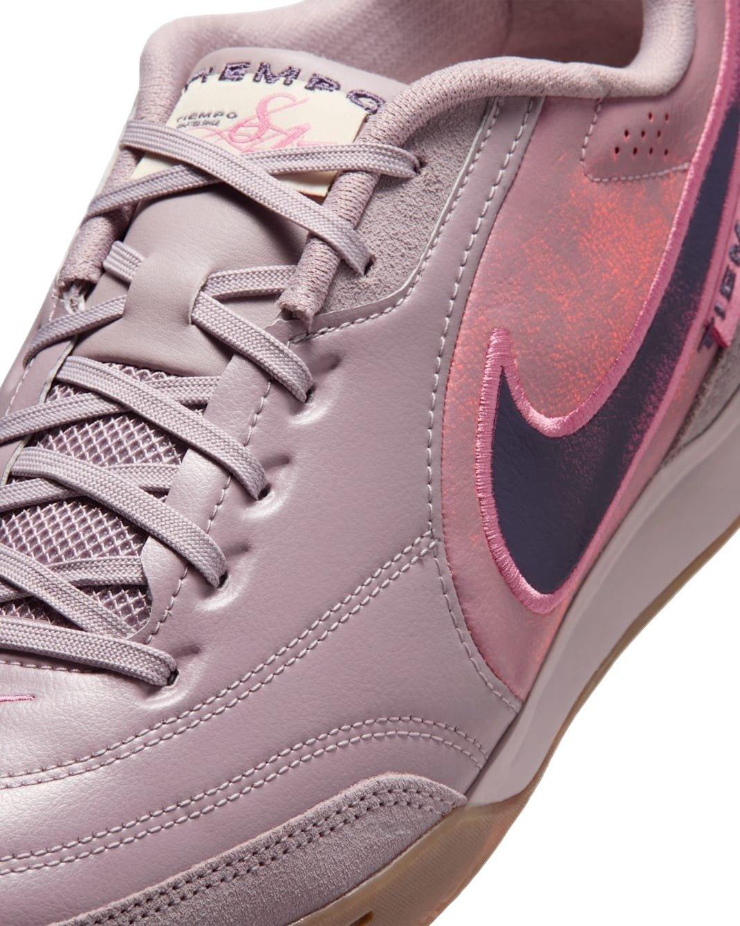 Nike Tiempo Streetgato PRM IC "Light Violet Ore/Gum Dark Brown/Peony" Men's Soccer Shoe - LT VIOLET/DK BROWN/PEONY Thumbnail View 7