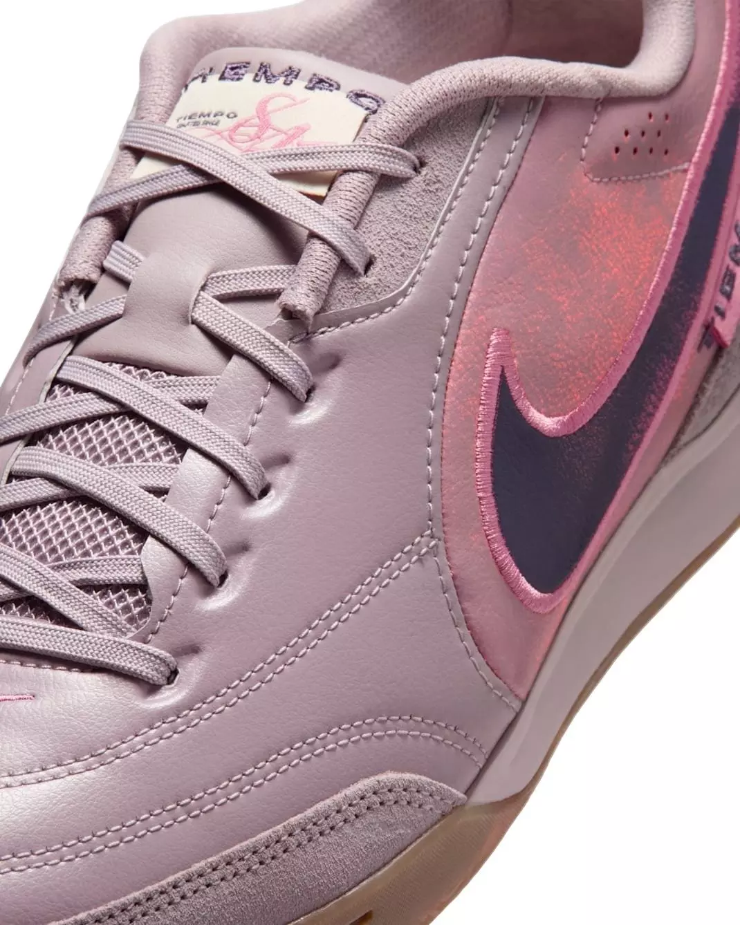 Nike Tiempo Streetgato PRM IC "Light Violet Ore/Gum Dark Brown/Peony" Men's Soccer Shoe - LT VIOLET/DK BROWN/PEONY