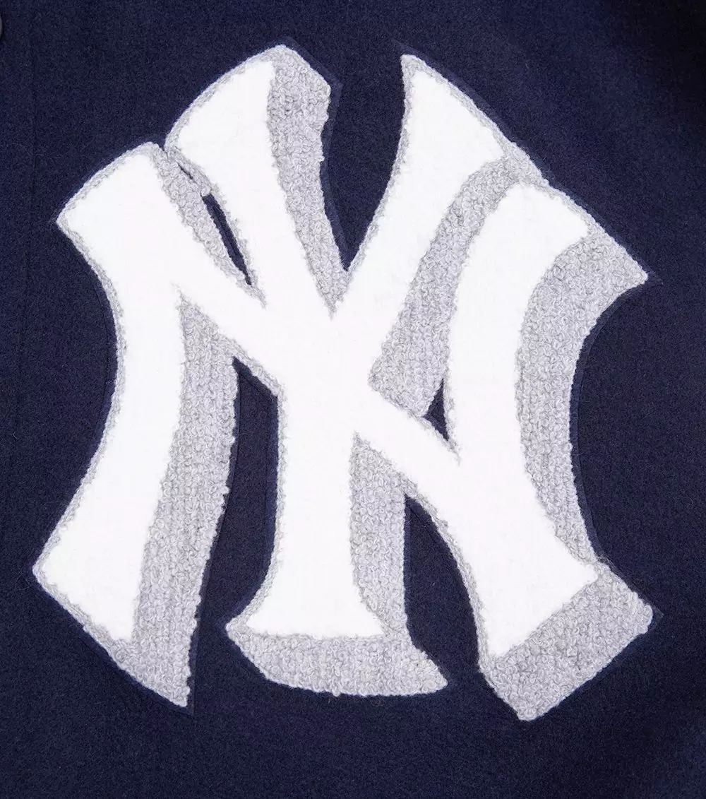 Pro Standard Men's MLB New York Yankees Mashup Rib Wool Varsity Jacket - Navy/White - NAVY/WHITE