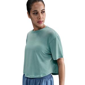 Nike Women's One Relaxed Dri-FIT Cropped Short-Sleeve Top -Green