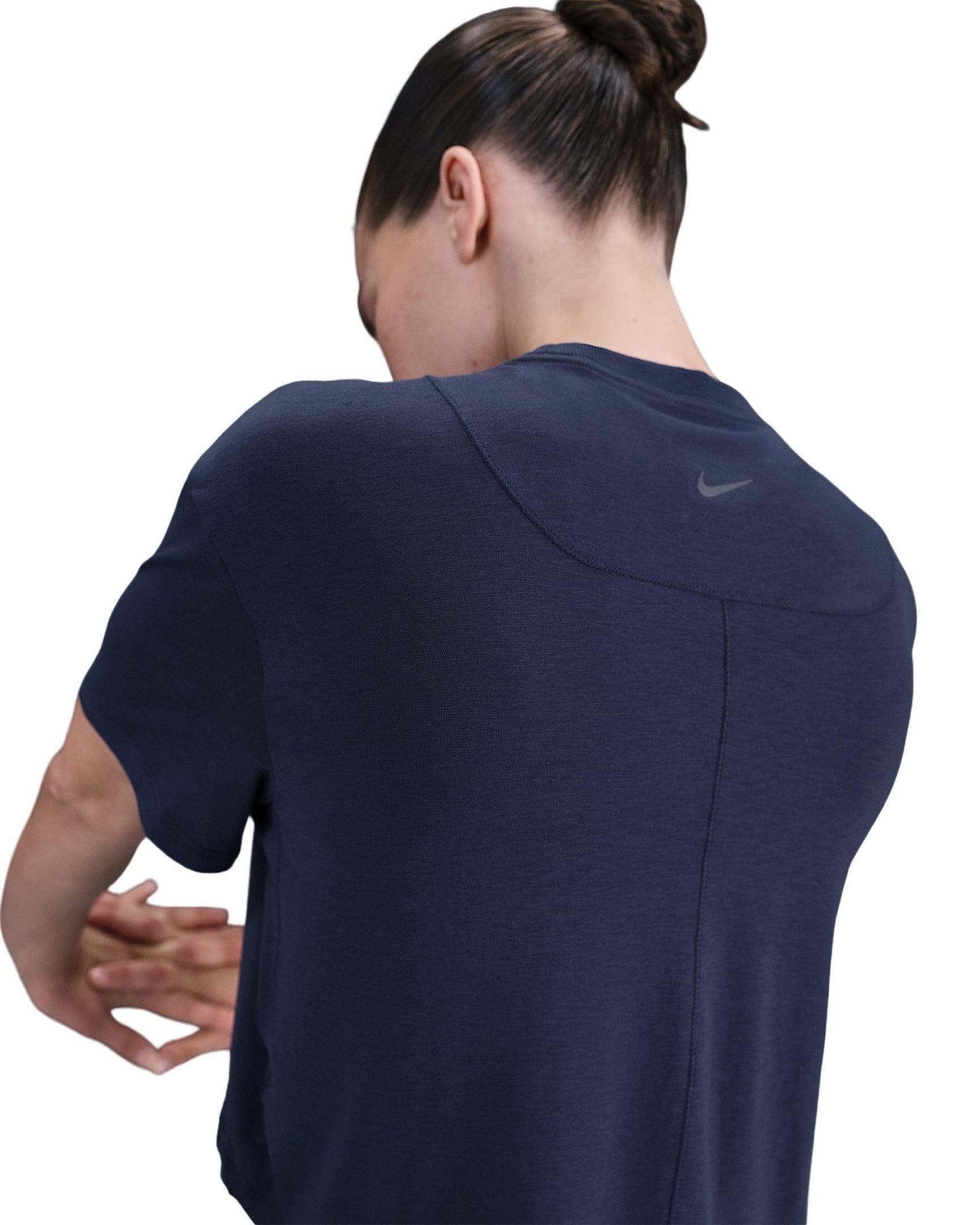 Nike Women's One Relaxed Dri-FIT Cropped Short-Sleeve Top - Navy - NAVY Thumbnail View 2