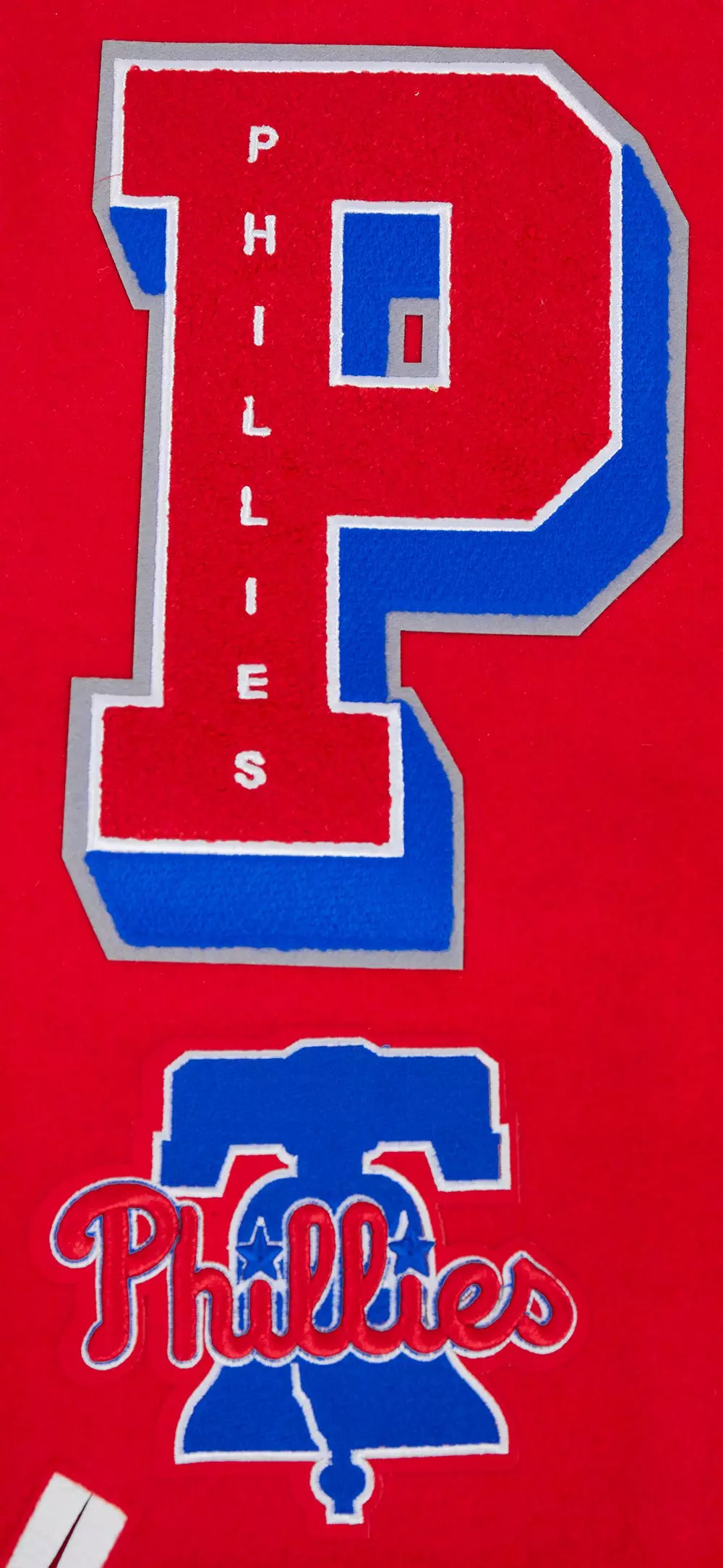 Pro Standard Men's MLB Philadelphia Phillies Mashup Rib Wool Varsity Jacket -Red/White - RED/WHITE