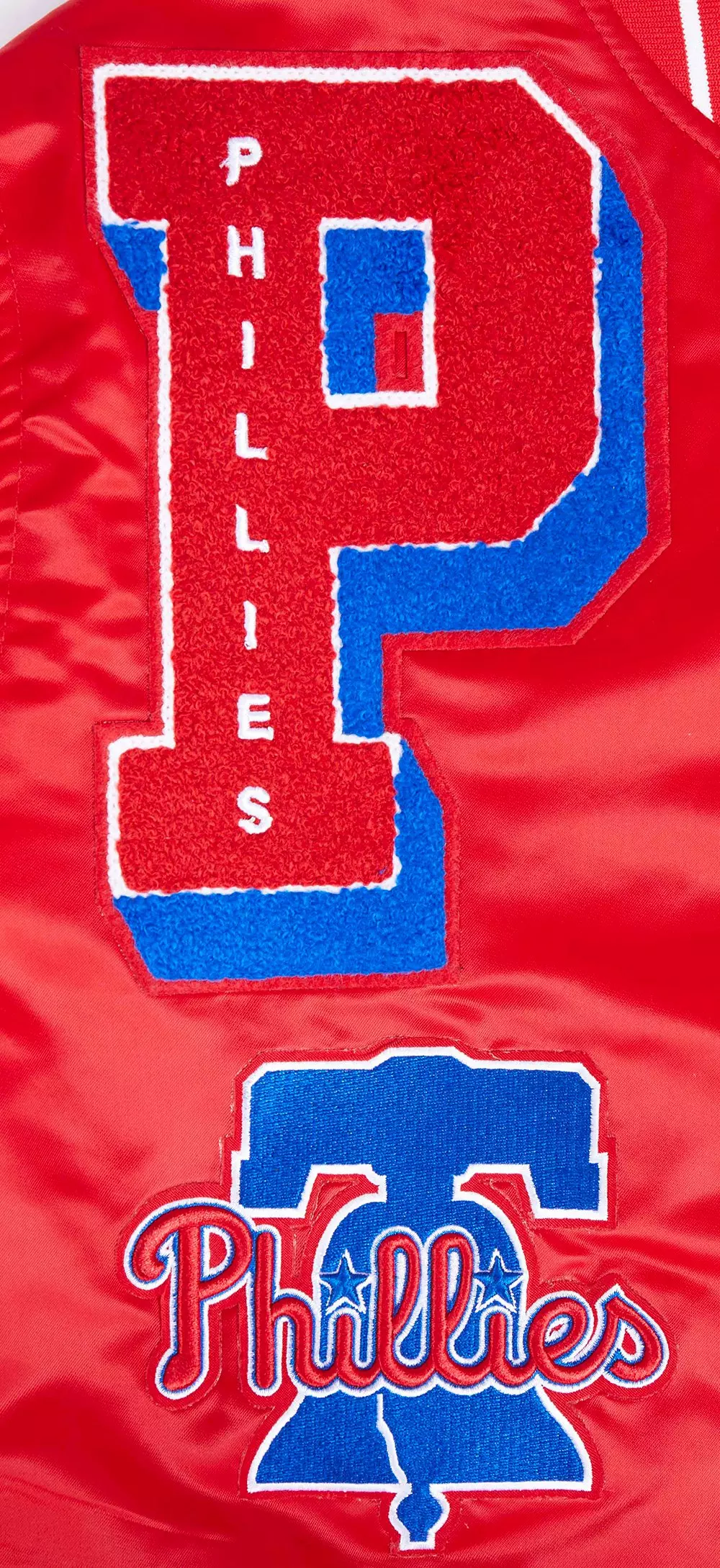 Pro Standard Men's MLB Philadelphia Phillies Mashup Rib Satin Jacket -Red - RED