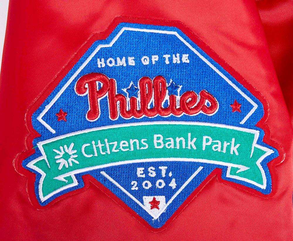 Pro Standard Men's MLB Philadelphia Phillies Mashup Rib Satin Jacket - Red - RED Thumbnail View 7
