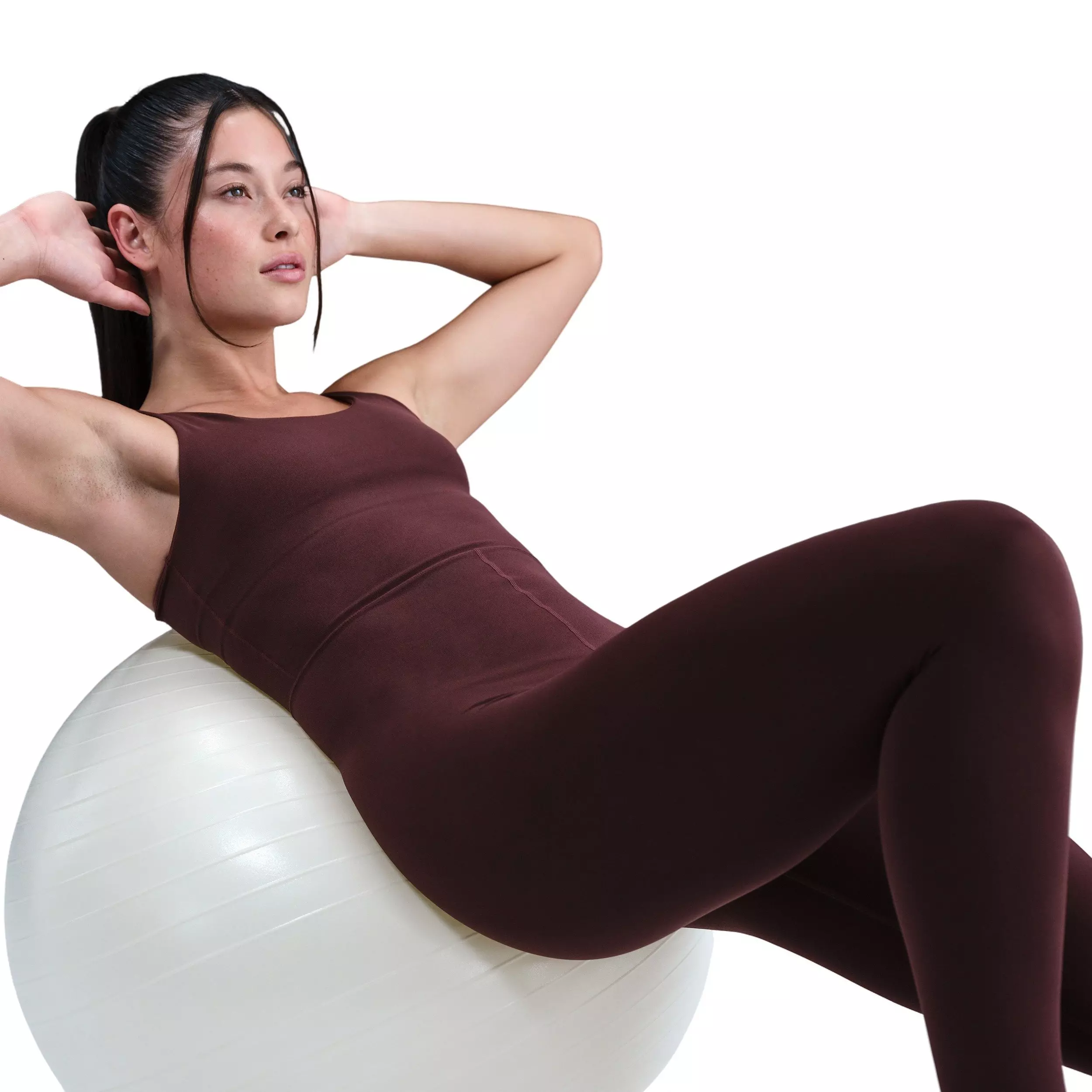 Nike Women's Zenvy Dri-FIT 7/8 Bodysuit -Burgundy - BURGUNDY