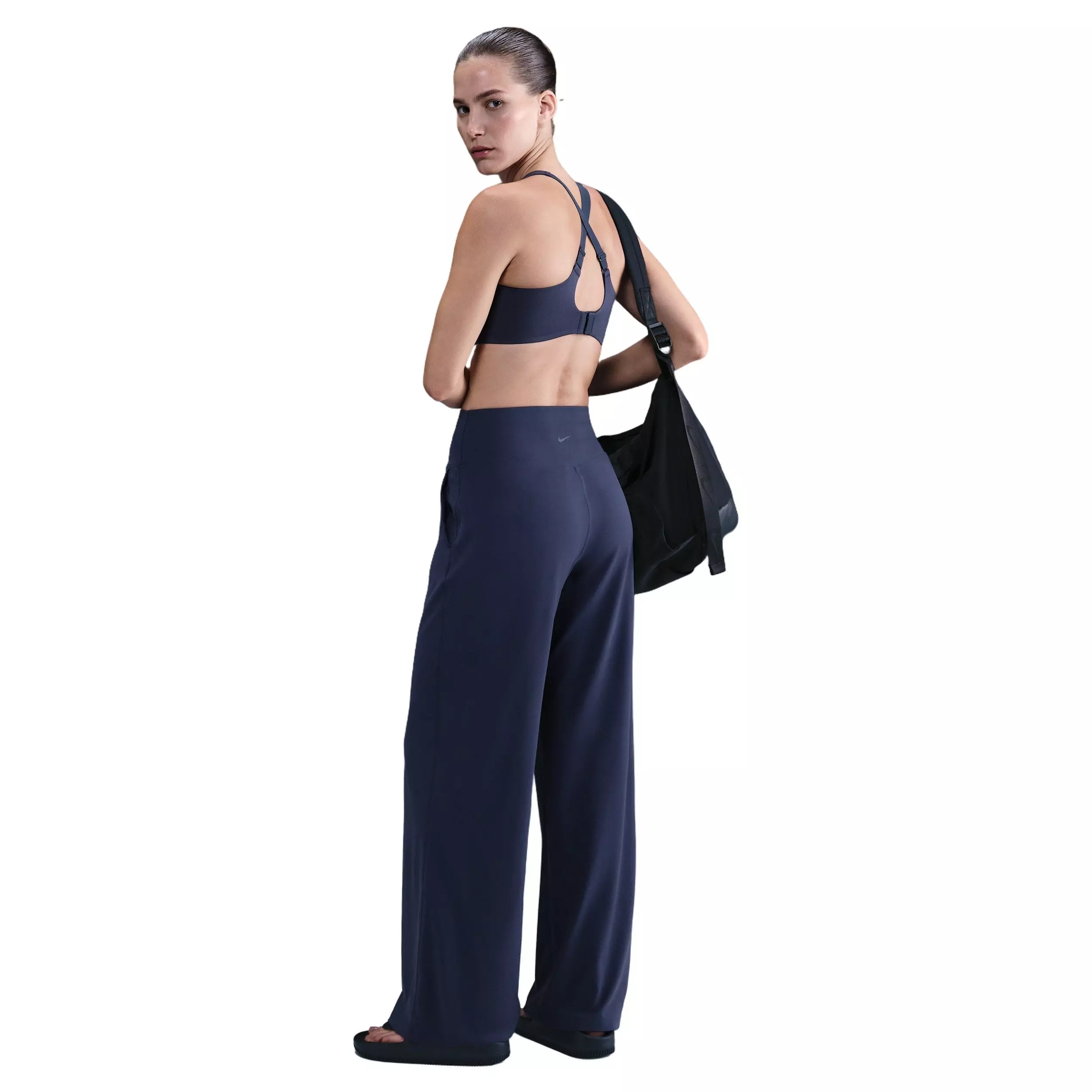 Nike Women's Zenvy Dri-FIT High-Waisted Wide-Leg Pants -Navy - NAVY