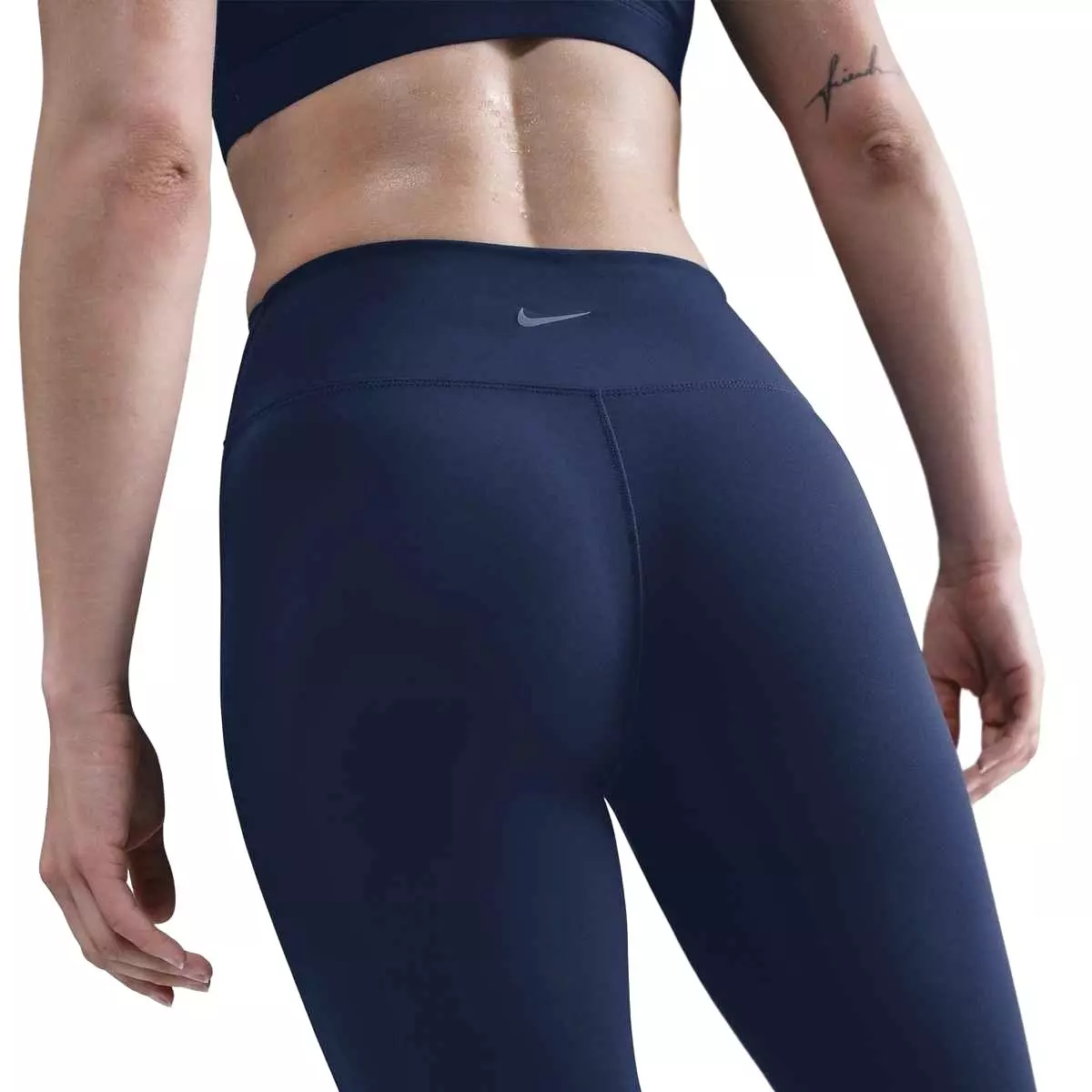 Nike Women's One Seamless Front High-Waisted Full-Length Leggings -Navy - NAVY