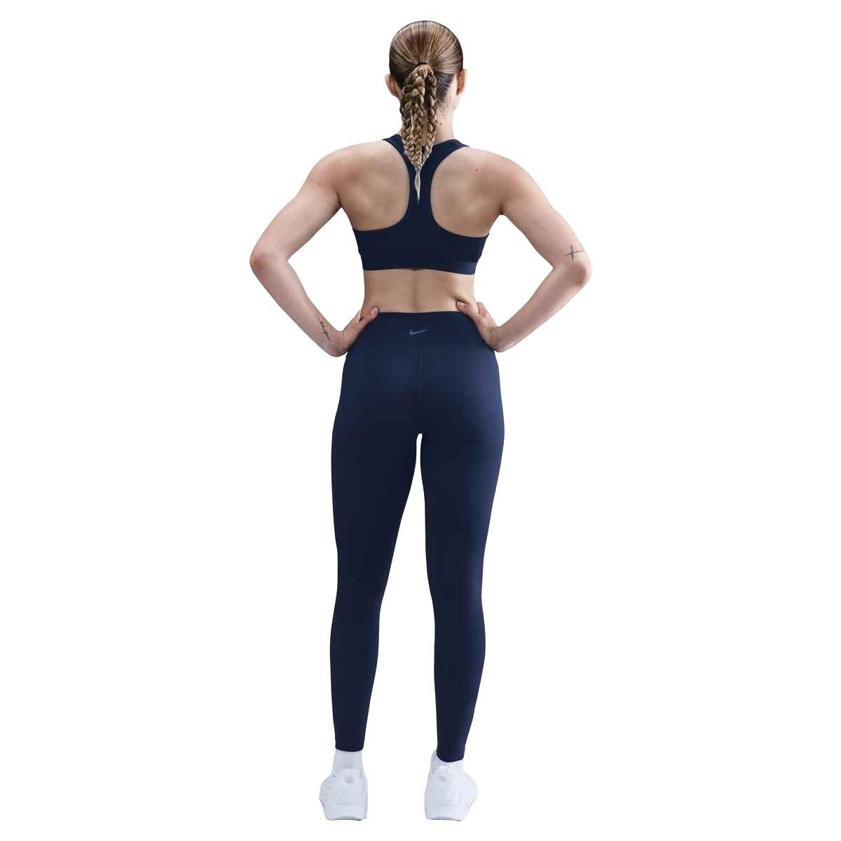 Nike Women's One Seamless Front High-Waisted Full-Length Leggings -Navy - NAVY Thumbnail View 6