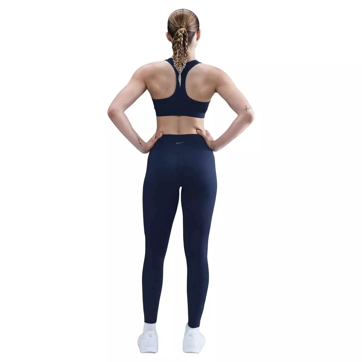 Nike Women's One Seamless Front High-Waisted Full-Length Leggings -Navy - NAVY