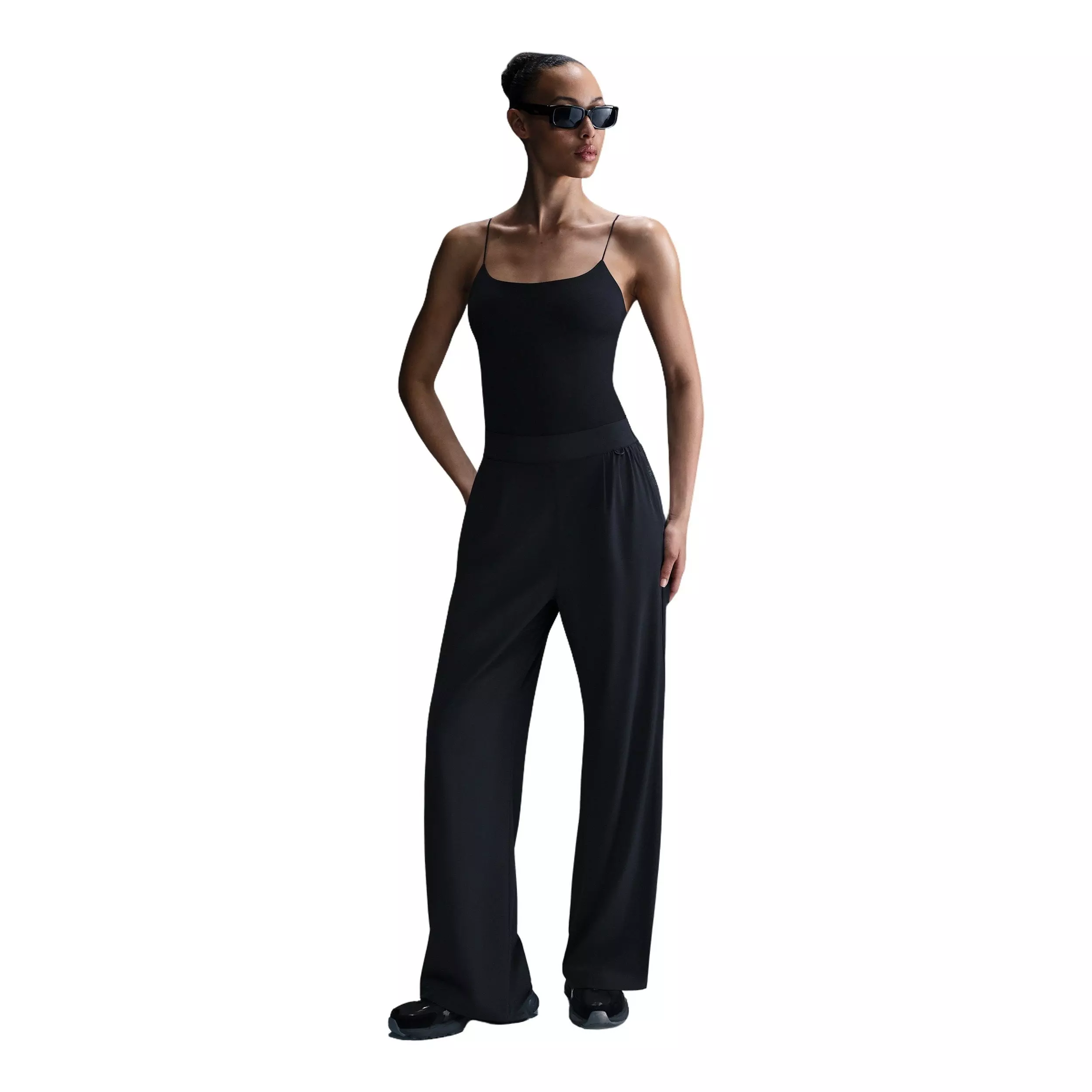 Nike Women's 24.7 PerfectStretch Dri-FIT High-waisted Loose wide-Leg Pants - Black - BLACK