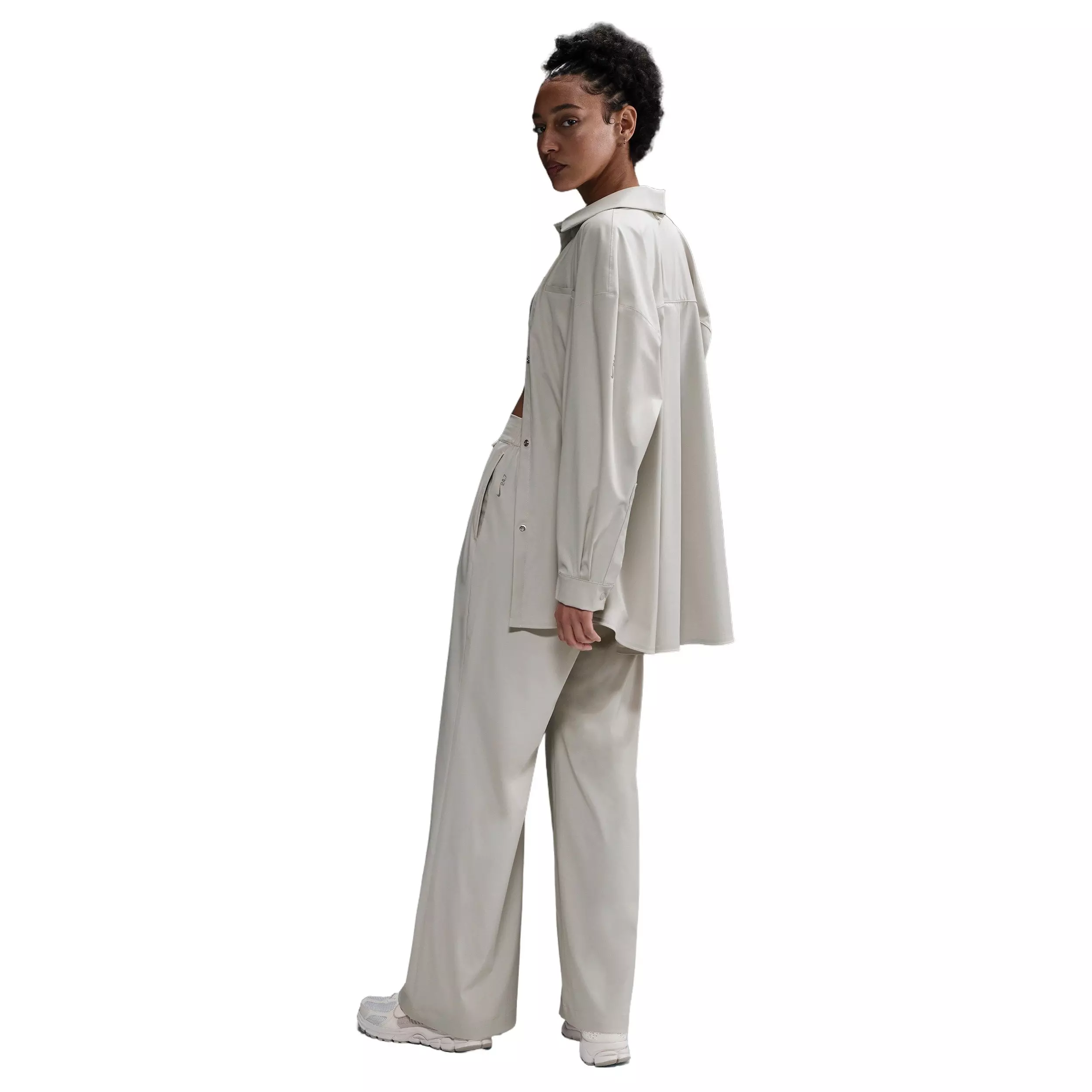 Nike Women's 24.7 PerfectStretch Dri-FIT High-waisted Loose wide-Leg Pants -Brown - BROWN