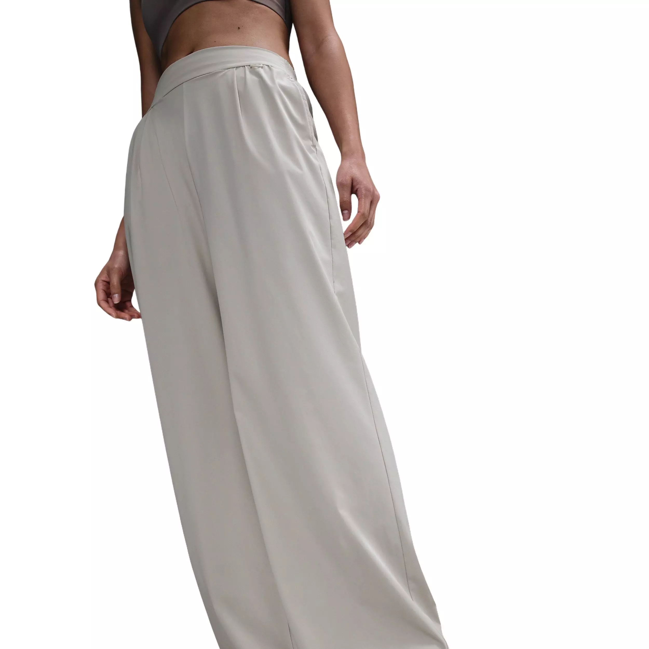 Nike Women's 24.7 PerfectStretch Dri-FIT High-waisted Loose wide-Leg Pants -Brown - BROWN