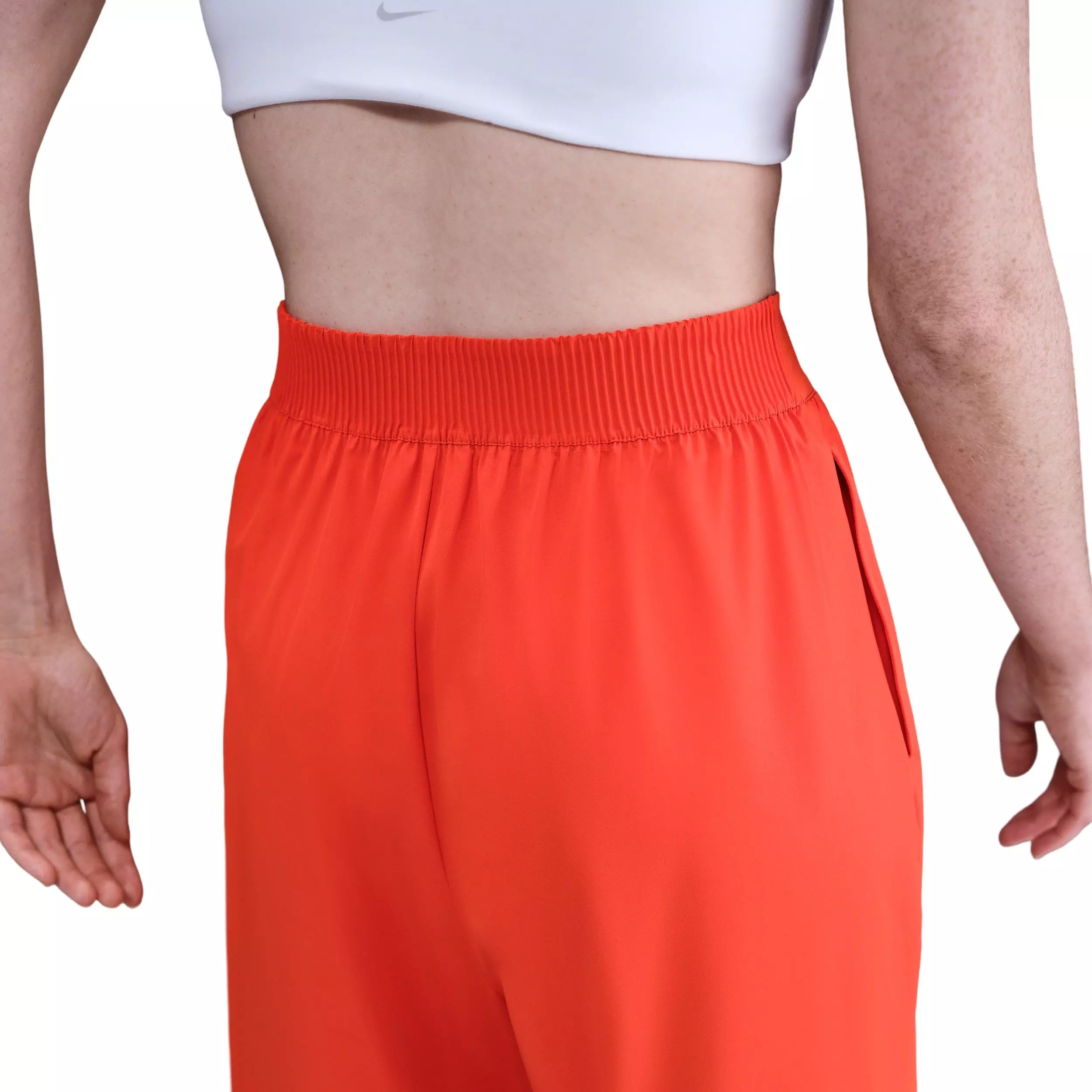 Nike Women's 24.7 PerfectStretch Dri-FIT High-Waisted Loose Wide-Leg Pants -Red - RED