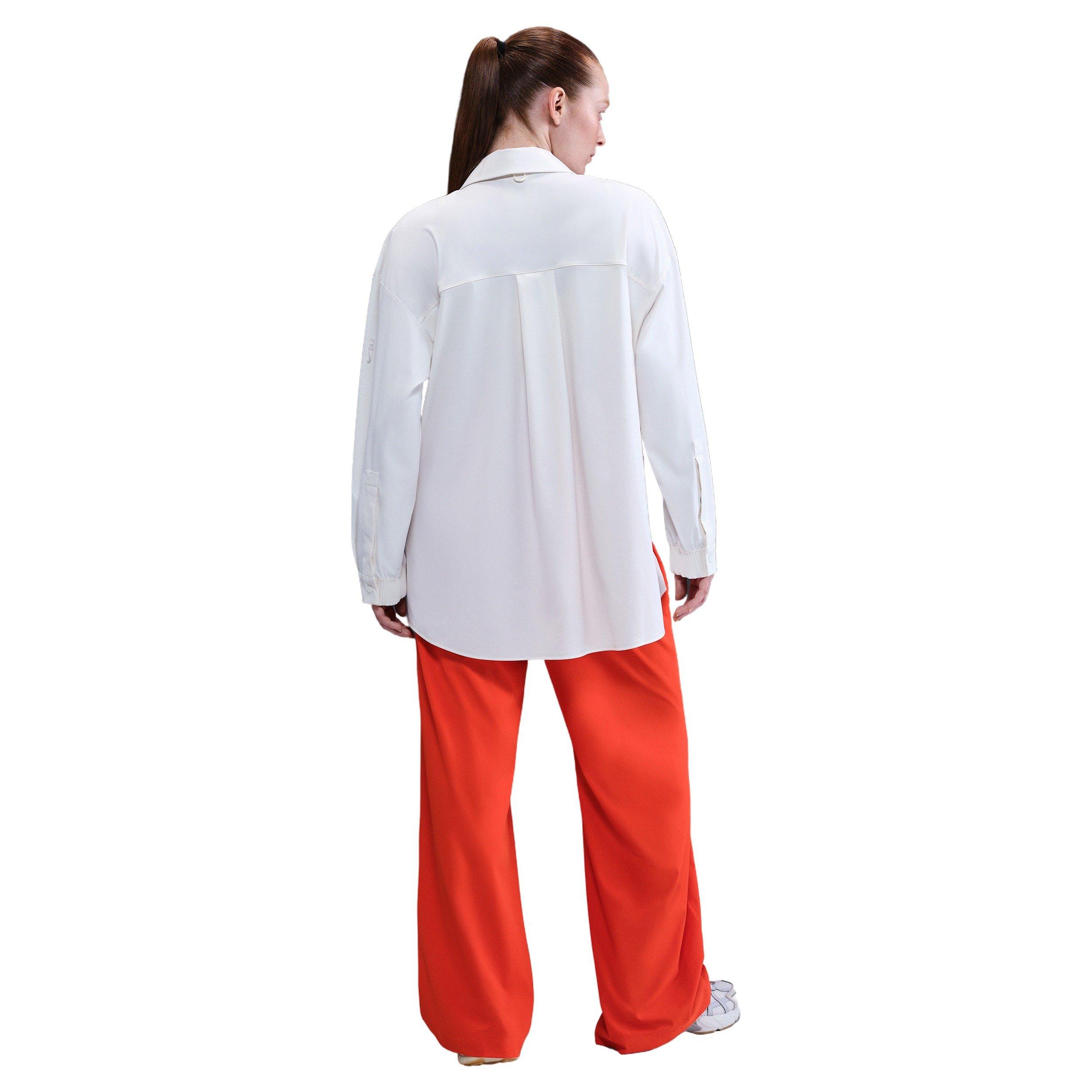 Nike Women's 24.7 PerfectStretch Dri-FIT High-Waisted Loose Wide-Leg Pants - Red - RED Thumbnail View 4