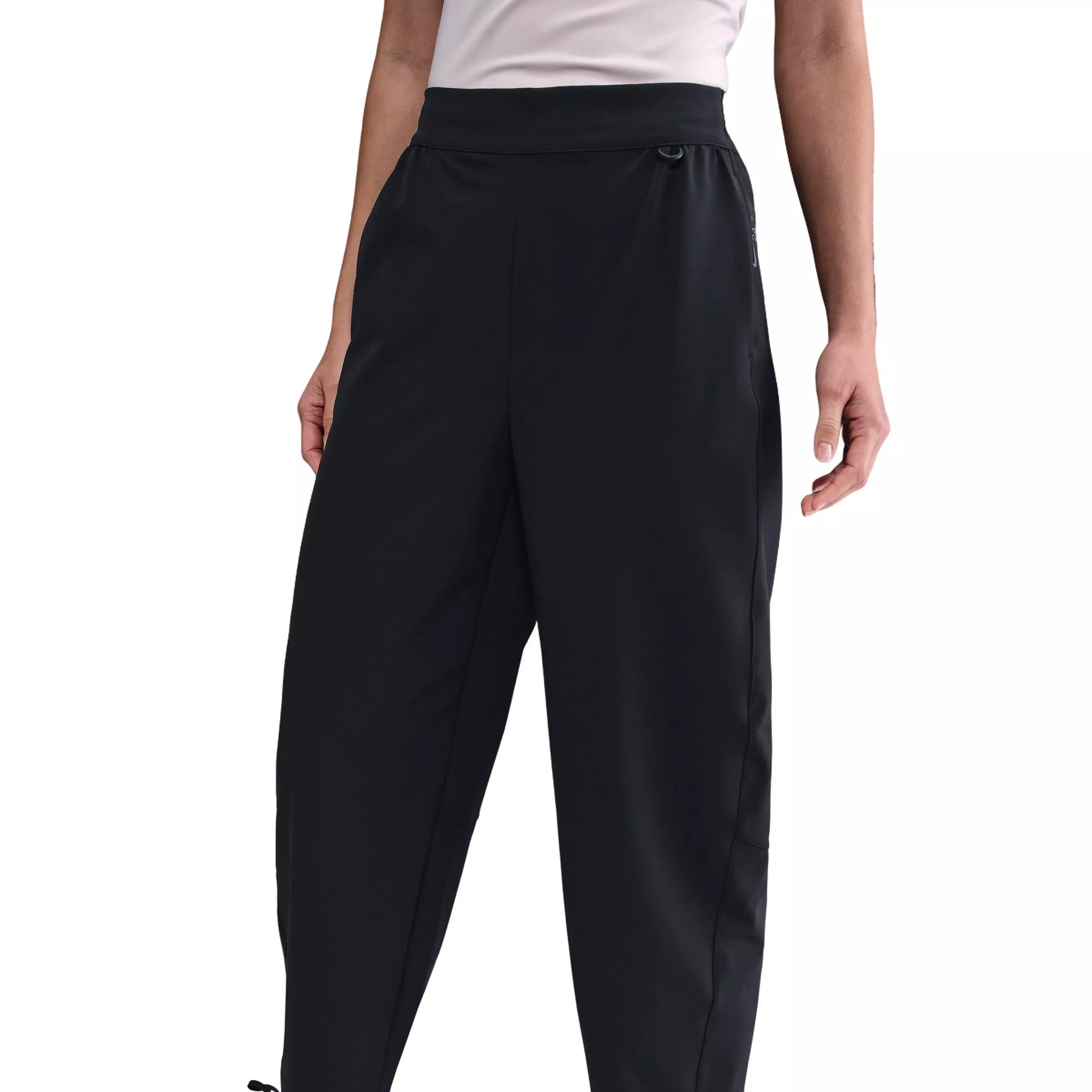 Nike Women's 24.7 PerfectStretch Dri-FIT High-Waisted Loose Barrel-Leg Pants - Black - BLACK
