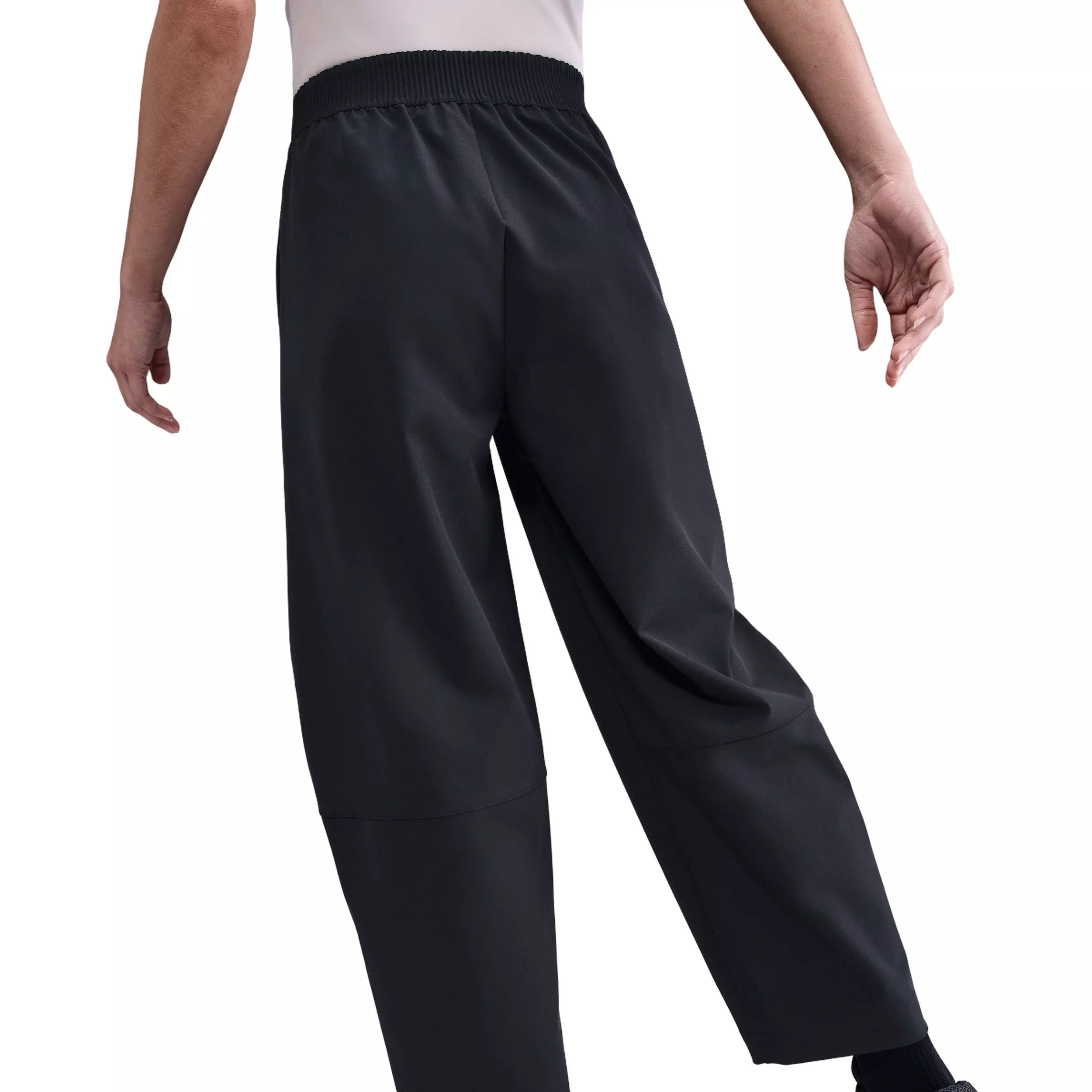 Nike Women's 24.7 PerfectStretch Dri-FIT High-Waisted Loose Barrel-Leg Pants -Black - BLACK