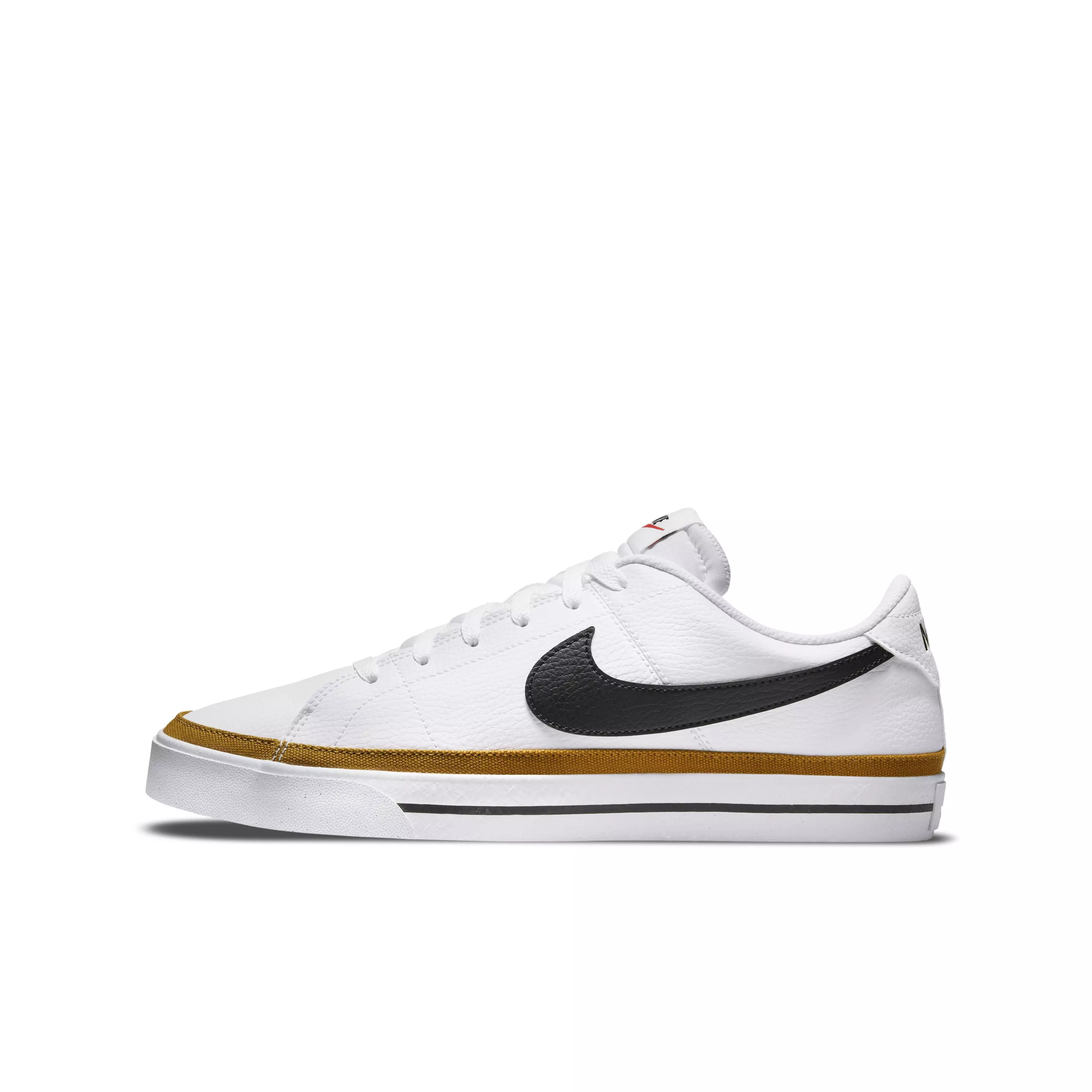 Nike Court Legacy "White/Black/Desert Ochre" Grade School Boys' Shoe - WHITE/BLACK/OCHRE