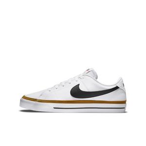Nike Court Legacy "White/Black/Desert Ochre" Grade School Boys' Shoe