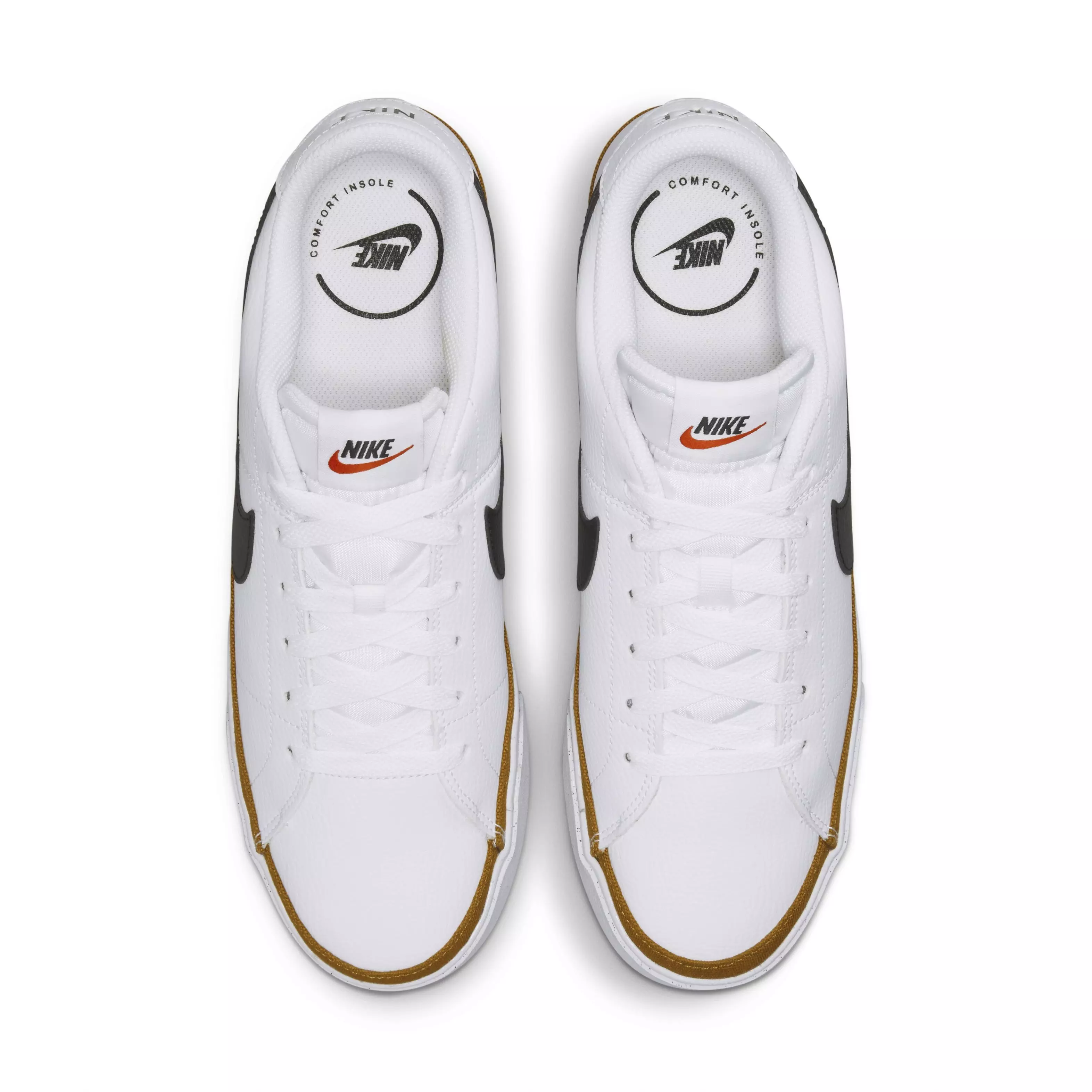 Nike Court Legacy "White/Black/Desert Ochre" Grade School Boys' Shoe - WHITE/BLACK/OCHRE