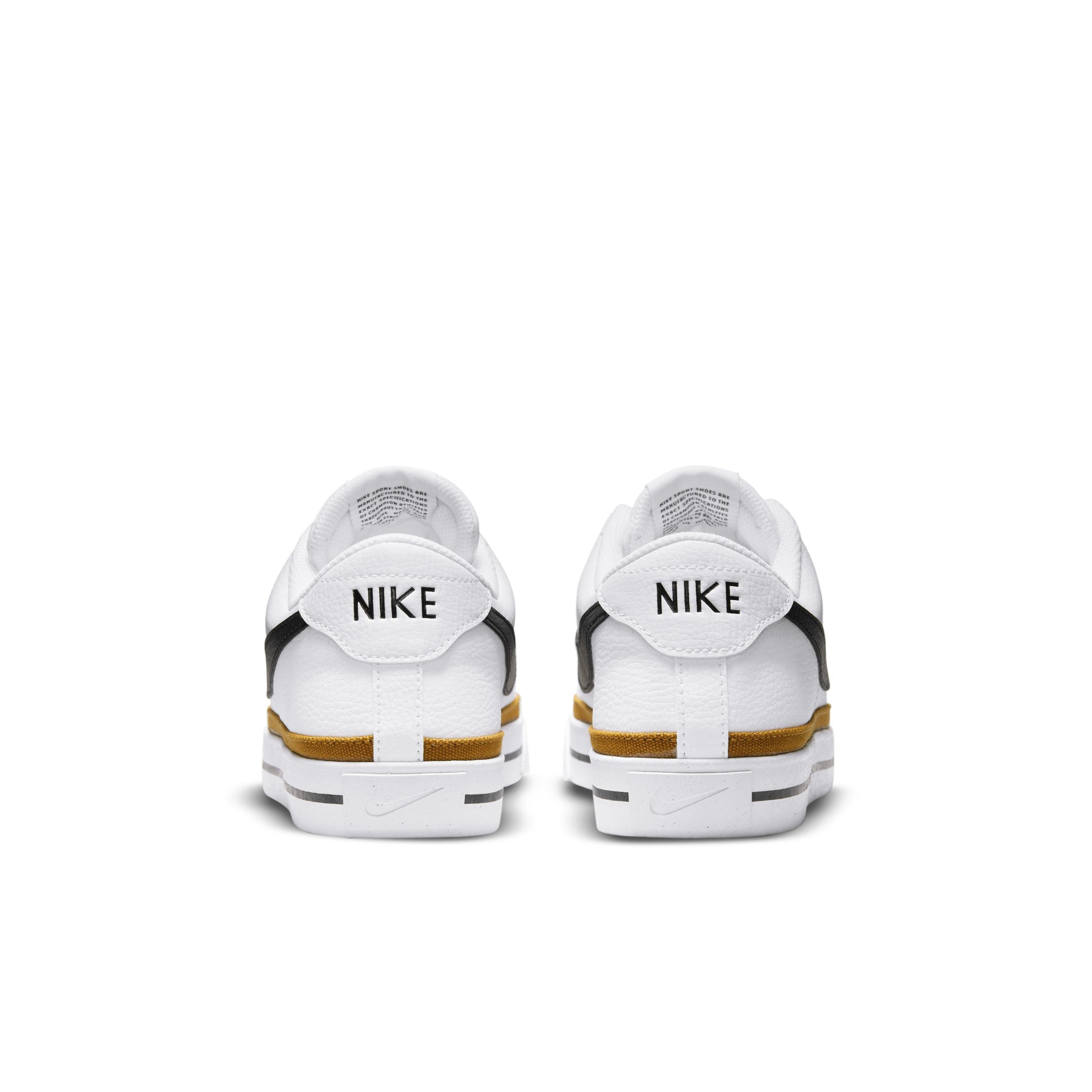 Nike Court Legacy Grade School Boys' "White/Black/Desert Ochre" Shoe